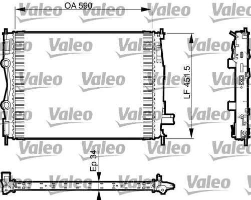 Kühler, Motorkühlung VALEO 735380 Bild Kühler, Motorkühlung VALEO 735380