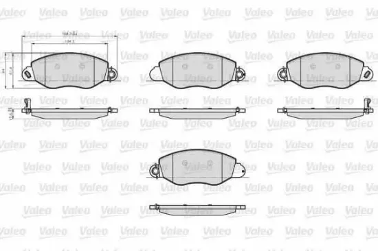Bremsbelagsatz, Scheibenbremse Vorderachse VALEO 872577 Bild Bremsbelagsatz, Scheibenbremse Vorderachse VALEO 872577