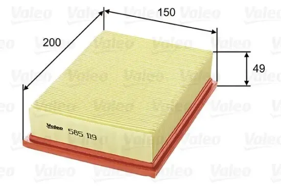 Luftfilter VALEO 585119 Bild Luftfilter VALEO 585119