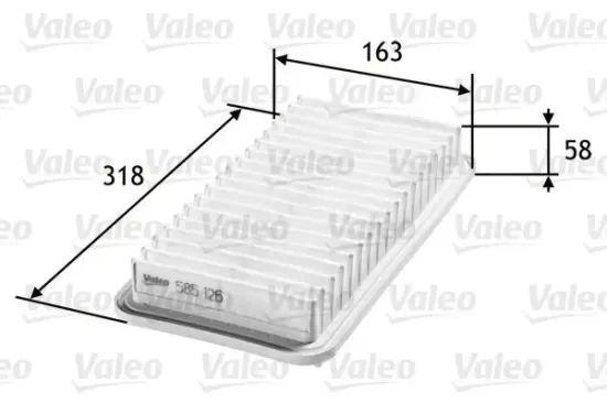 Luftfilter VALEO 585126 Bild Luftfilter VALEO 585126