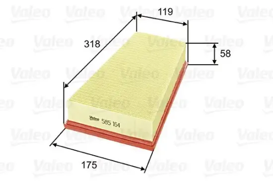 Luftfilter VALEO 585164 Bild Luftfilter VALEO 585164