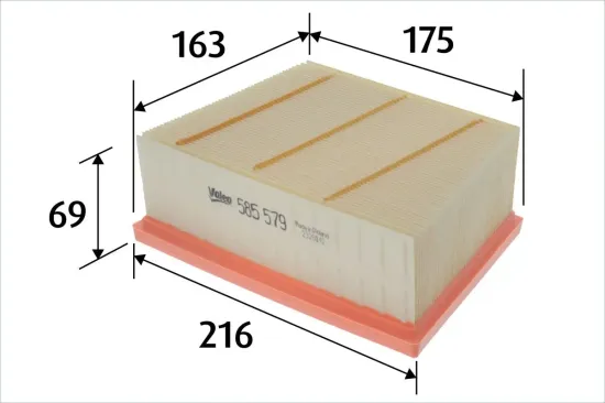 Luftfilter VALEO 585579 Bild Luftfilter VALEO 585579