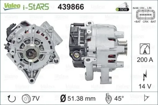 Startergenerator 14 V VALEO 439866 Bild Startergenerator 14 V VALEO 439866