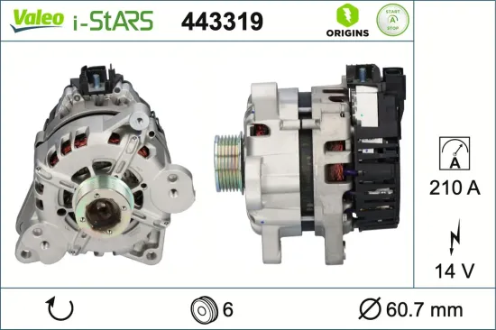 Startergenerator 14 V VALEO 443319 Bild Startergenerator 14 V VALEO 443319