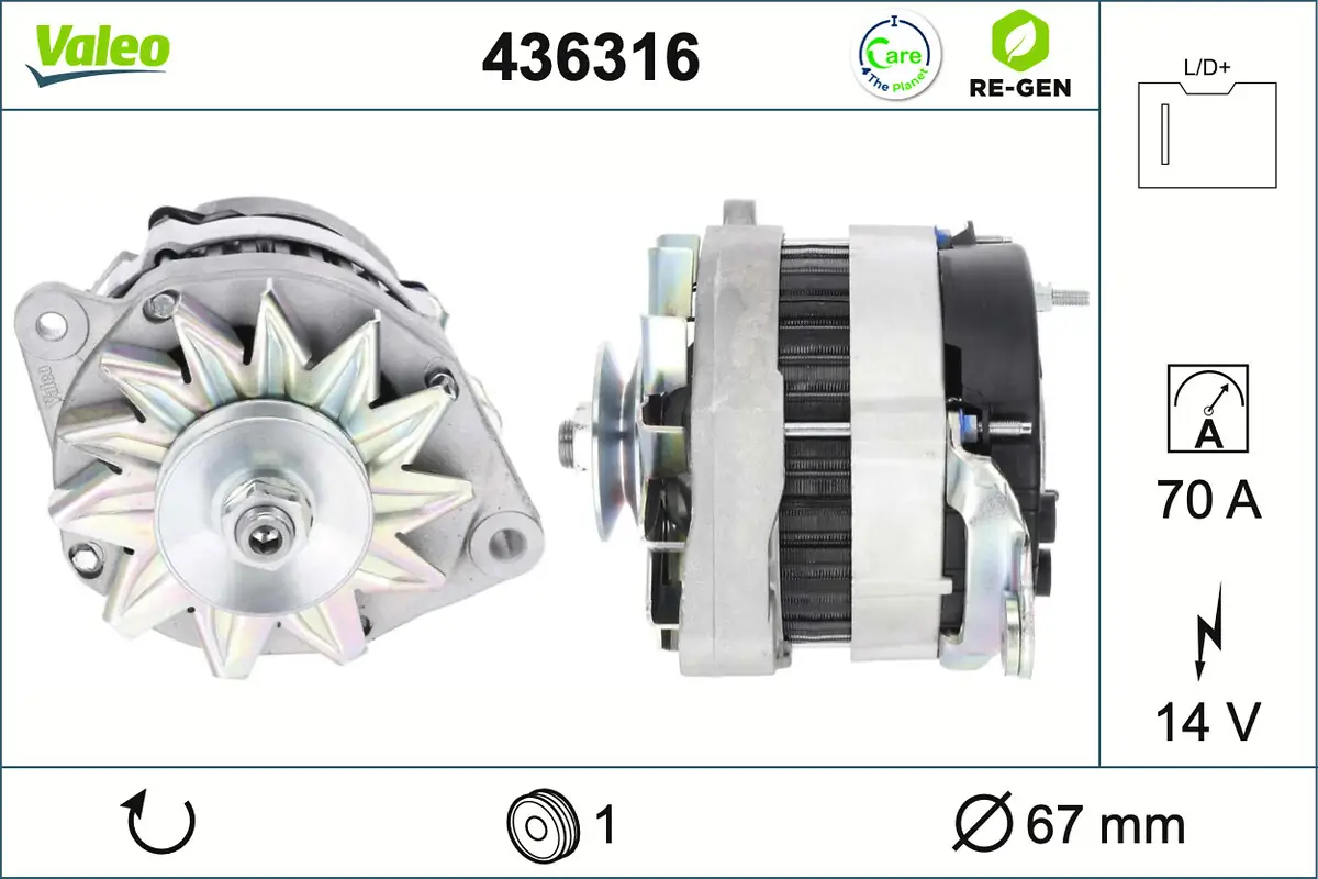 Generator 14 V VALEO 436316