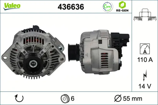 Generator 14 V VALEO 436636 Bild Generator 14 V VALEO 436636