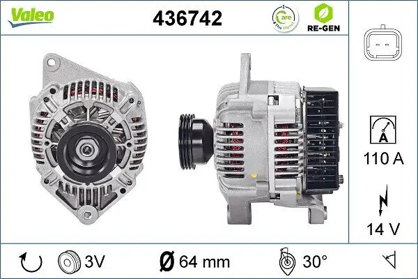 Generator 14 V VALEO 436742