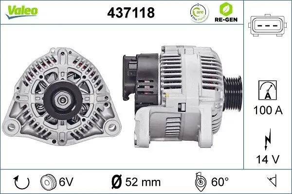 Generator 14 V VALEO 437118