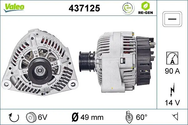 Generator 14 V VALEO 437125
