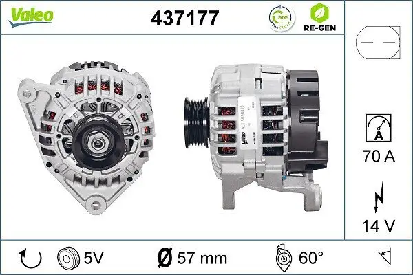 Generator 14 V VALEO 437177