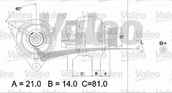 Generator 14 V VALEO 437188 Bild Generator 14 V VALEO 437188