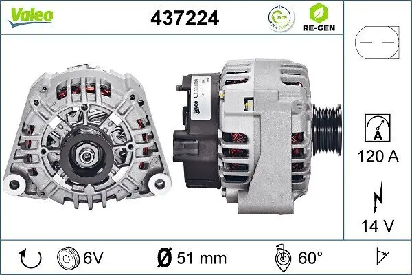 Generator 14 V VALEO 437224