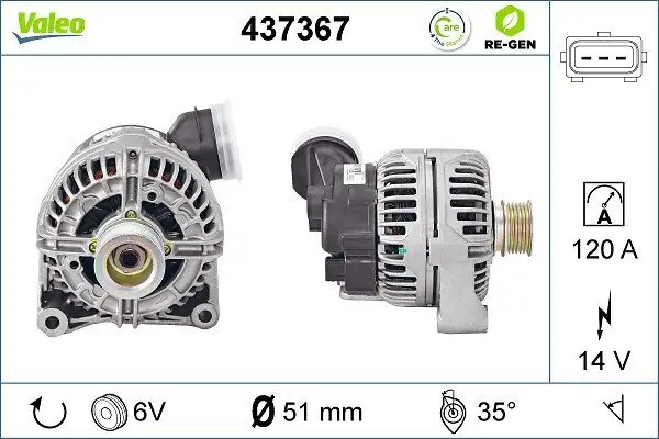 Generator 14 V VALEO 437367