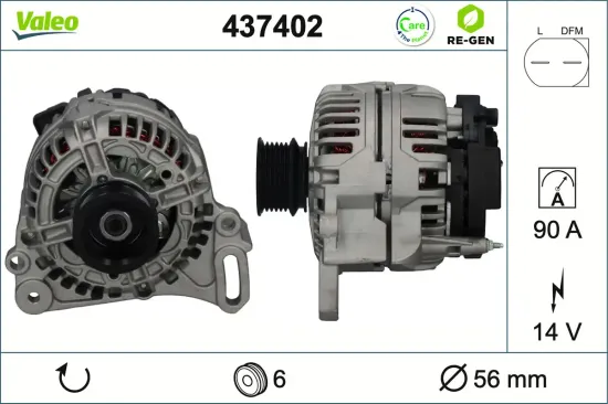Generator 14 V VALEO 437402 Bild Generator 14 V VALEO 437402