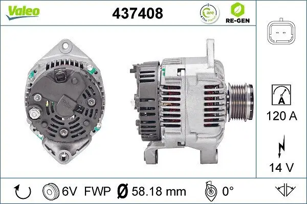 Generator 14 V VALEO 437408