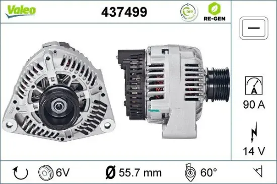Generator 14 V VALEO 437499 Bild Generator 14 V VALEO 437499
