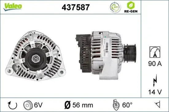 Generator 14 V VALEO 437587 Bild Generator 14 V VALEO 437587