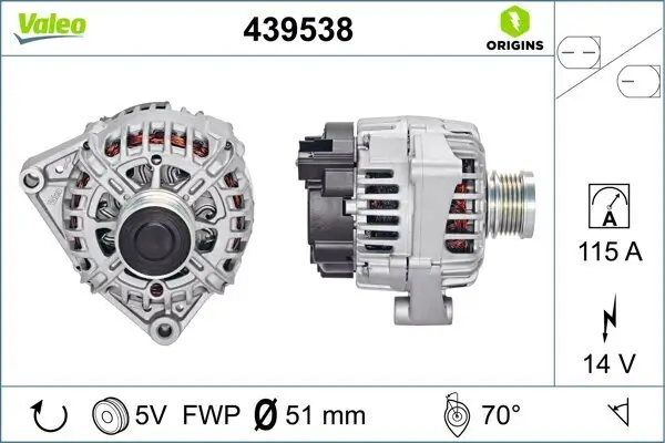 Generator 14 V VALEO 439538