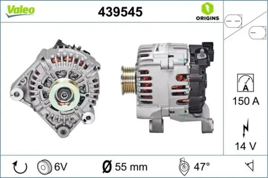 Generator 14 V VALEO 439545 Bild Generator 14 V VALEO 439545