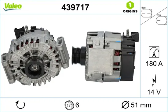 Generator 14 V VALEO 439717 Bild Generator 14 V VALEO 439717