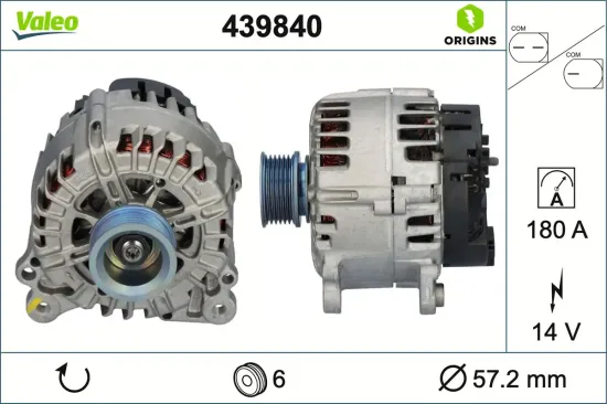 Generator 14 V VALEO 439840 Bild Generator 14 V VALEO 439840