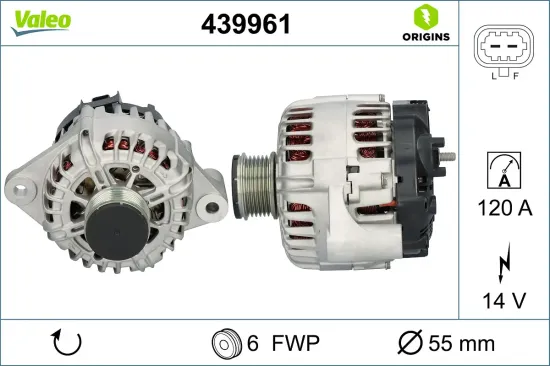 Generator 14 V VALEO 439961 Bild Generator 14 V VALEO 439961