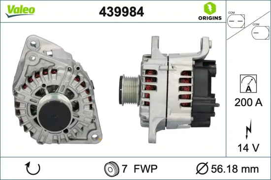 Generator 14 V VALEO 439984 Bild Generator 14 V VALEO 439984