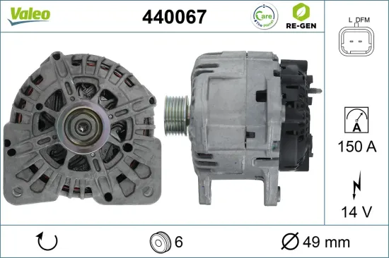 Generator 14 V VALEO 440067 Bild Generator 14 V VALEO 440067