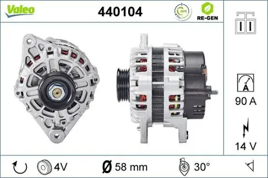 Generator 14 V VALEO 440104 Bild Generator 14 V VALEO 440104