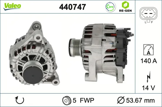 Generator 14 V VALEO 440747 Bild Generator 14 V VALEO 440747