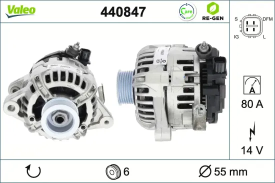 Generator 14 V VALEO 440847 Bild Generator 14 V VALEO 440847