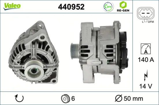 Generator 14 V VALEO 440952 Bild Generator 14 V VALEO 440952