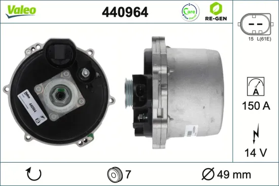 Generator 14 V VALEO 440964 Bild Generator 14 V VALEO 440964