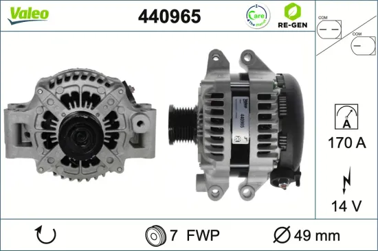 Generator 14 V VALEO 440965 Bild Generator 14 V VALEO 440965
