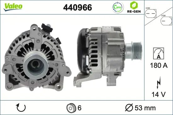 Generator 14 V VALEO 440966 Bild Generator 14 V VALEO 440966