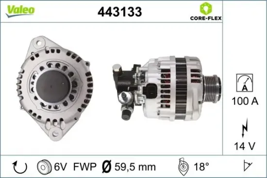 Generator 14 V VALEO 443133 Bild Generator 14 V VALEO 443133