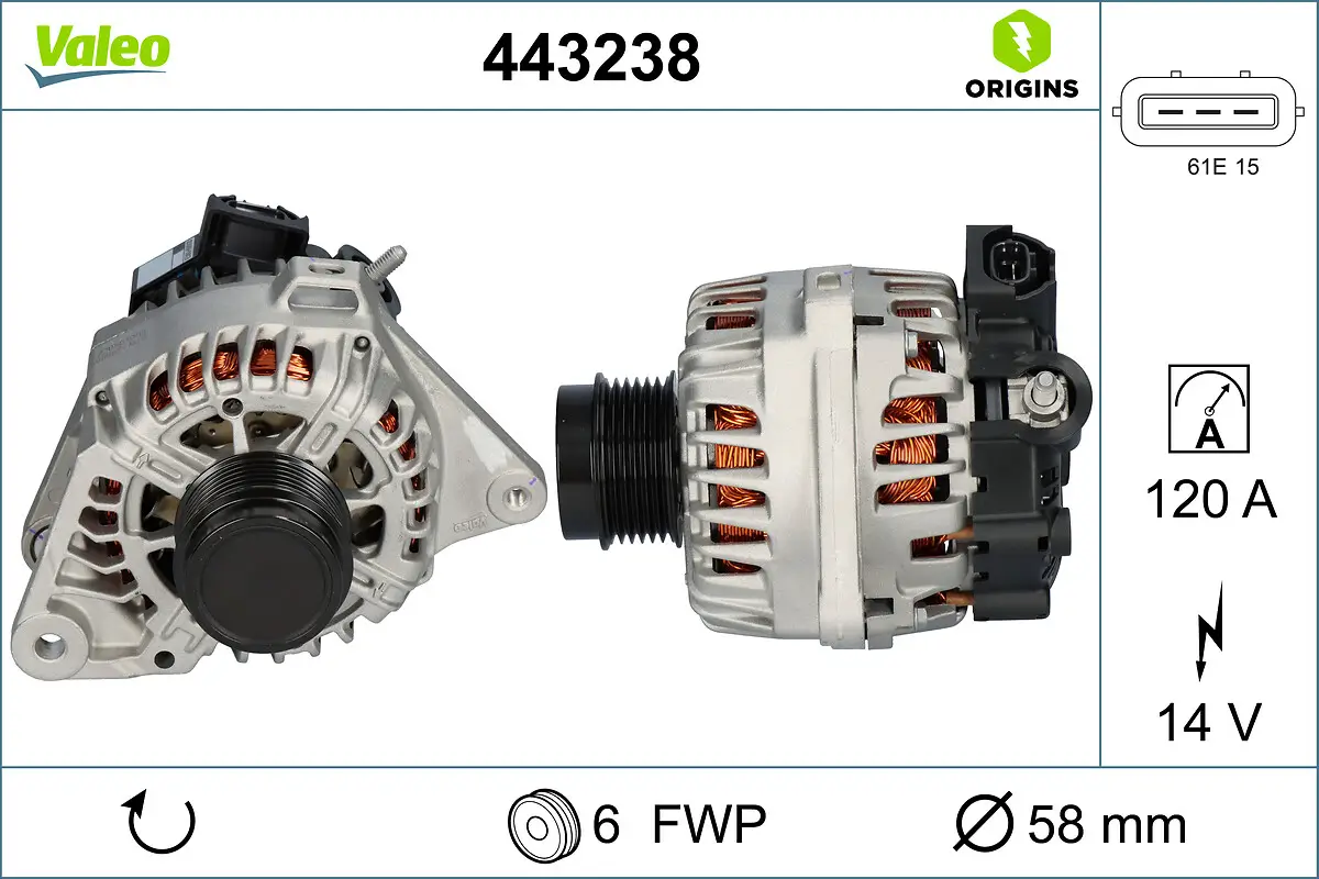 Generator 14 V VALEO 443238