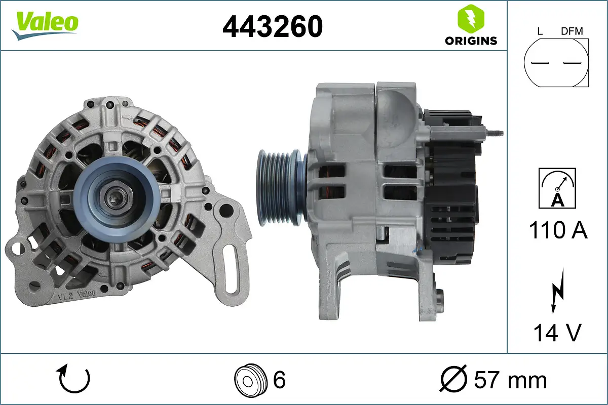 Generator 14 V VALEO 443260