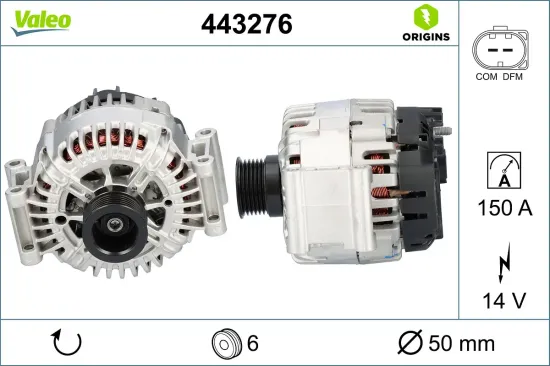Generator 14 V VALEO 443276 Bild Generator 14 V VALEO 443276