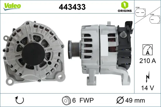 Generator 14 V VALEO 443433 Bild Generator 14 V VALEO 443433