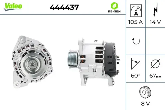 Generator 14 V VALEO 444437 Bild Generator 14 V VALEO 444437