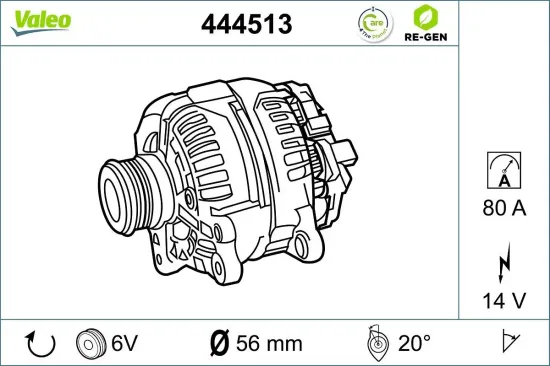 Generator 14 V VALEO 444513 Bild Generator 14 V VALEO 444513