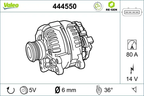Generator 14 V VALEO 444550 Bild Generator 14 V VALEO 444550