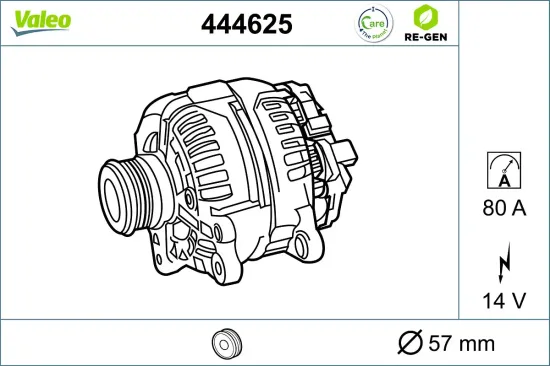 Generator 14 V VALEO 444625 Bild Generator 14 V VALEO 444625