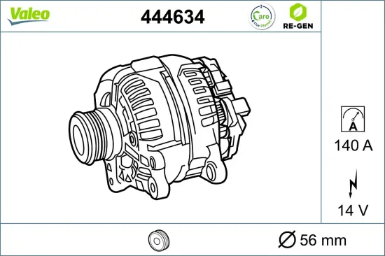 Generator 14 V VALEO 444634 Bild Generator 14 V VALEO 444634