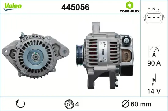 Generator 14 V VALEO 445056 Bild Generator 14 V VALEO 445056