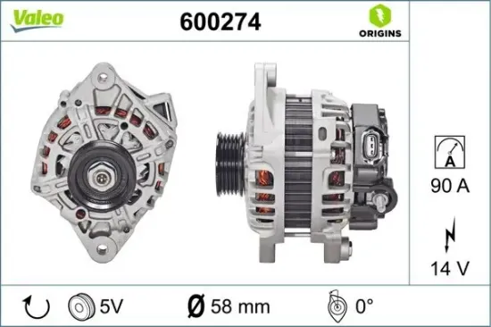Generator 14 V VALEO 600274 Bild Generator 14 V VALEO 600274