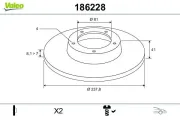 Bremsscheibe Vorderachse VALEO 186228
