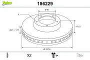 Bremsscheibe Vorderachse VALEO 186229