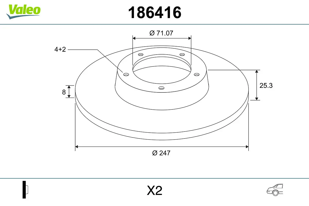 Bremsscheibe Hinterachse VALEO 186416